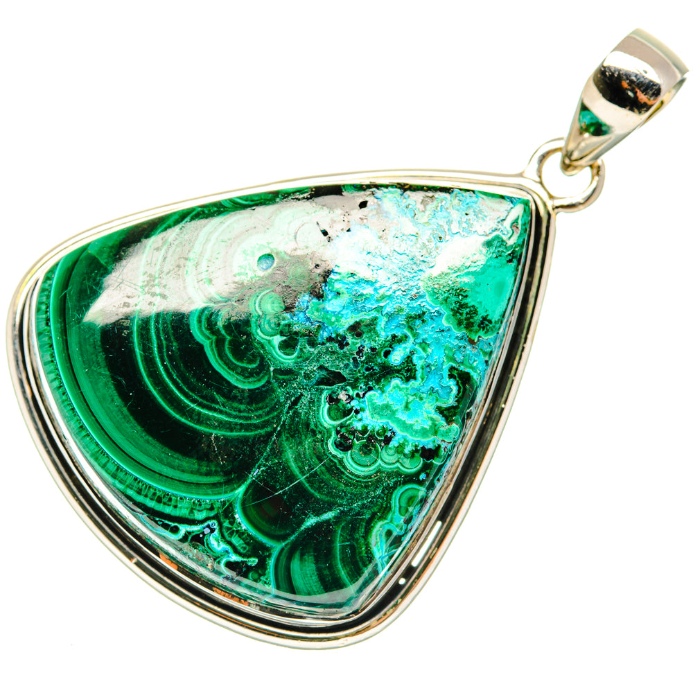 Malachite In Chrysocolla Pendants handcrafted by Ana Silver Co - PD30102 - Photo 2