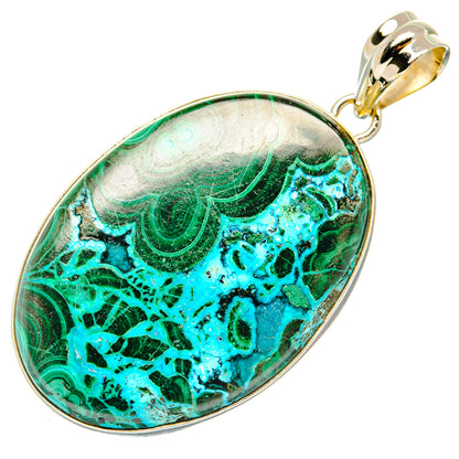 Malachite In Chrysocolla Pendants handcrafted by Ana Silver Co - PD30106 - Photo 2