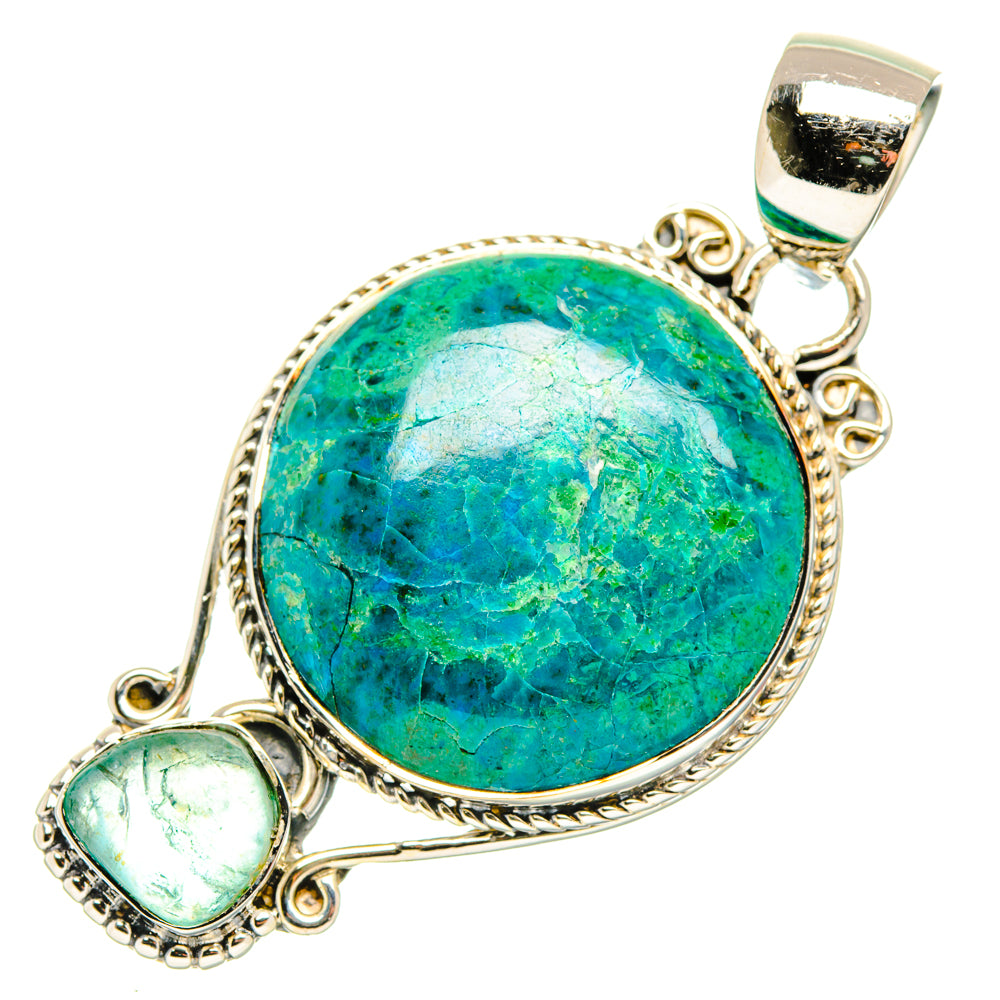 Chrysocolla Pendants handcrafted by Ana Silver Co - PD30108 - Photo 2