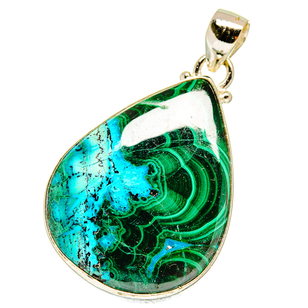 Malachite In Chrysocolla Pendants handcrafted by Ana Silver Co - PD3011