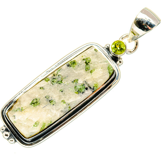 Green Tourmaline In Quartz Pendants handcrafted by Ana Silver Co - PD30111 - Photo 2
