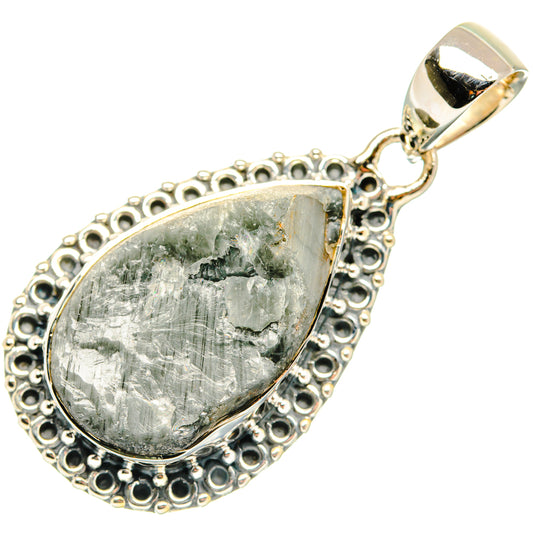 Green Tourmaline In Quartz Pendants handcrafted by Ana Silver Co - PD30118 - Photo 2