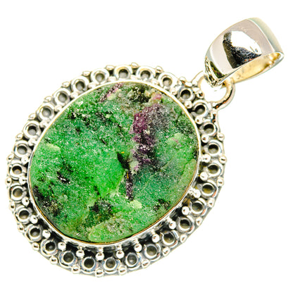 Ruby Zoisite Pendants handcrafted by Ana Silver Co - PD30148 - Photo 2