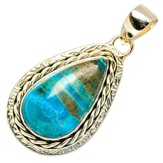 Chrysocolla Pendants handcrafted by Ana Silver Co - PD30154 - Photo 2