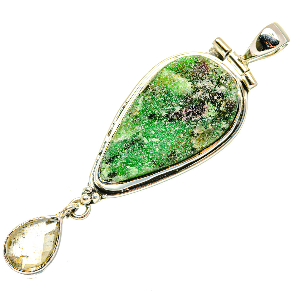 Ruby Zoisite Pendants handcrafted by Ana Silver Co - PD30194 - Photo 2