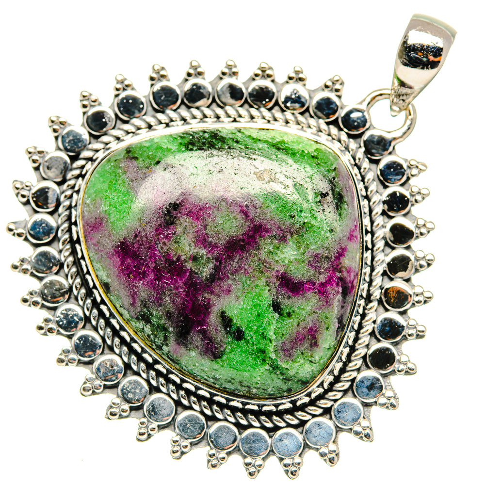 Ruby Zoisite Pendants handcrafted by Ana Silver Co - PD30207 - Photo 2