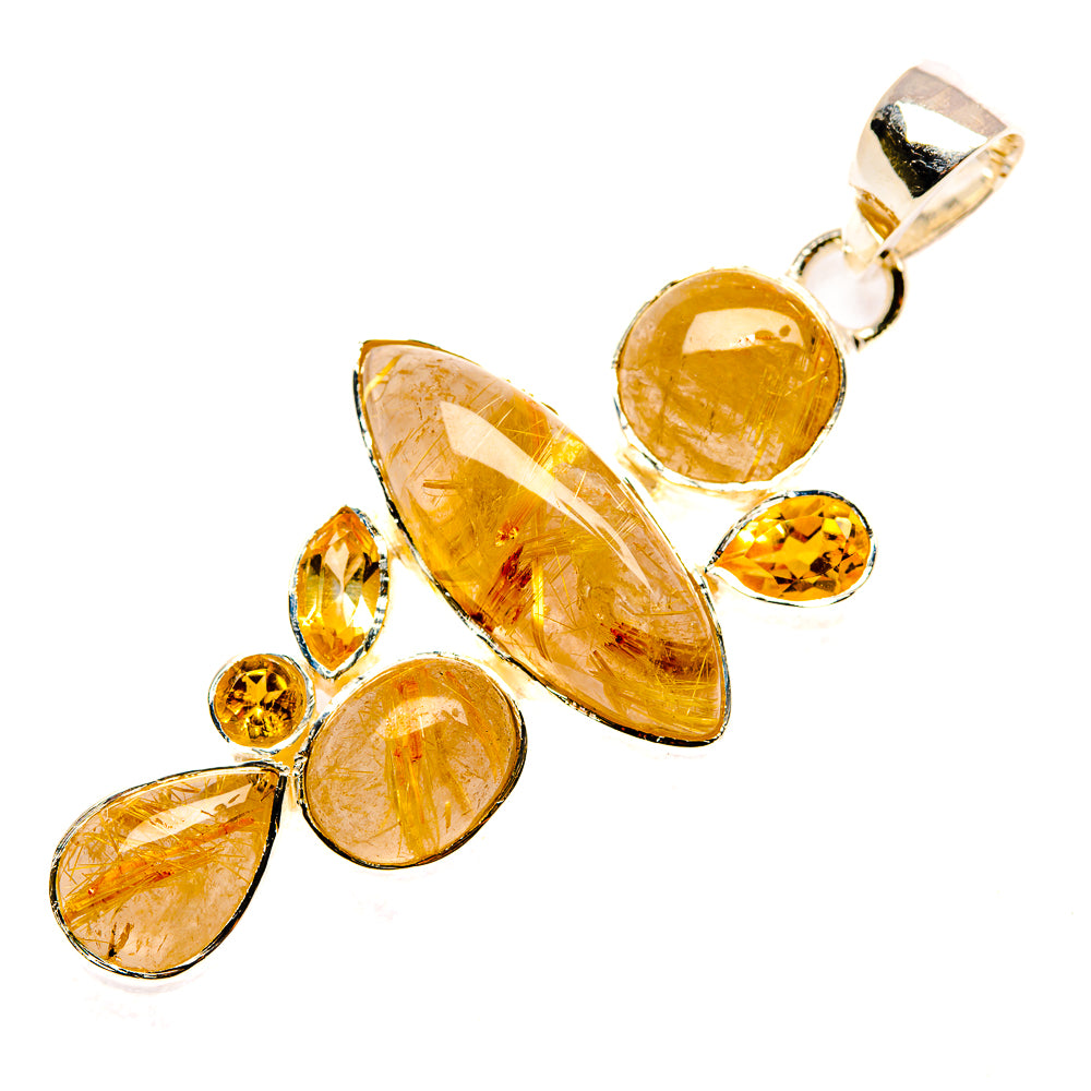 Rutilated Quartz Pendants handcrafted by Ana Silver Co - PD30249 - Photo 2