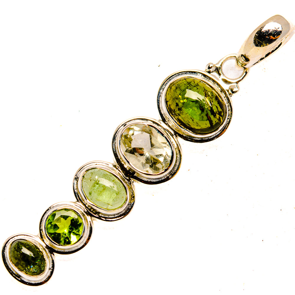 Green Tourmaline Pendants handcrafted by Ana Silver Co - PD30329 - Photo 2