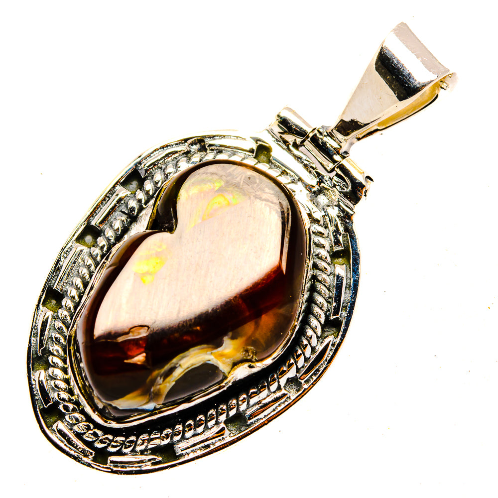 Mexican Fire Agate Pendants handcrafted by Ana Silver Co - PD30361 - Photo 2