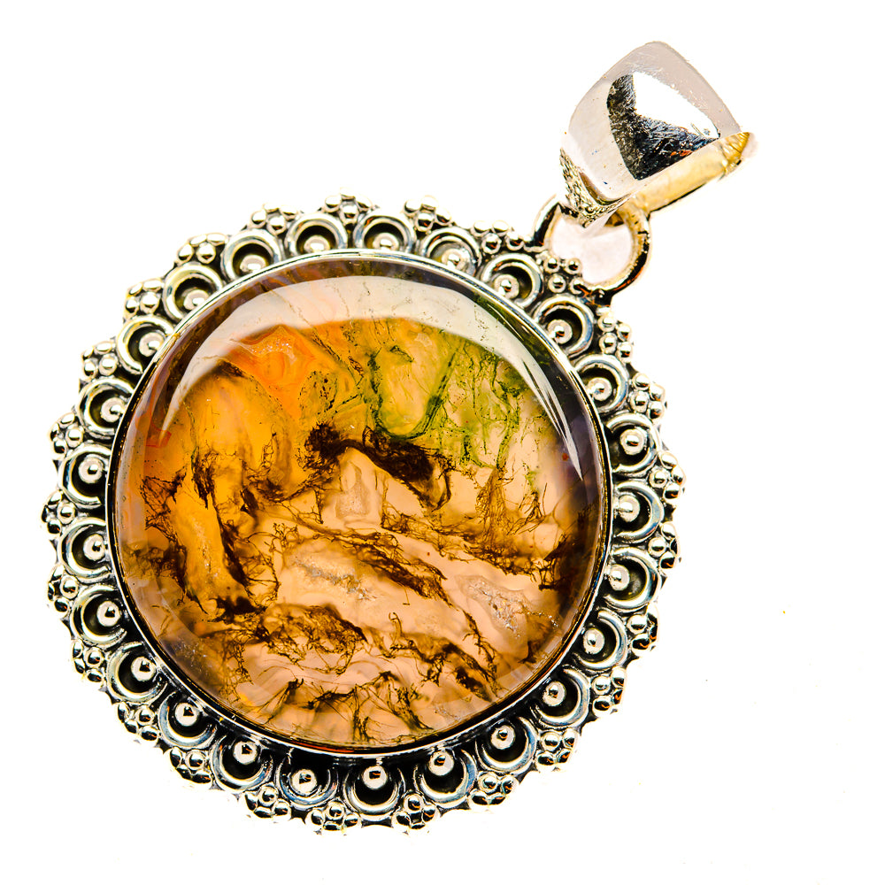 Green Moss Agate Pendants handcrafted by Ana Silver Co - PD30369 - Photo 2