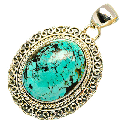 Tibetan Turquoise Pendants handcrafted by Ana Silver Co - PD30389 - Photo 2