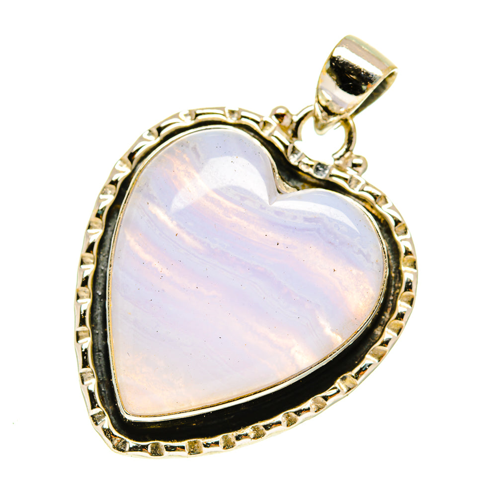 Blue Lace Agate Pendants handcrafted by Ana Silver Co - PD3044