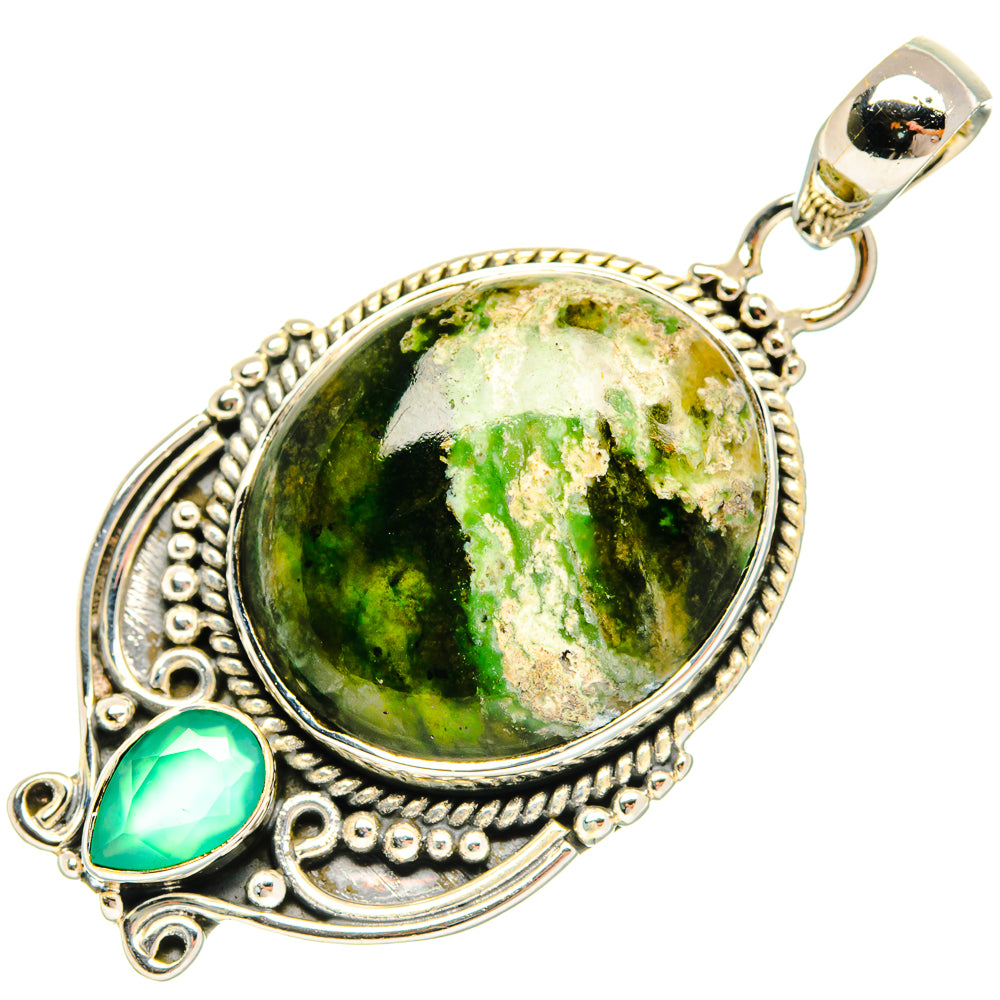 Australian Green Opal Pendants handcrafted by Ana Silver Co - PD30460 - Photo 2
