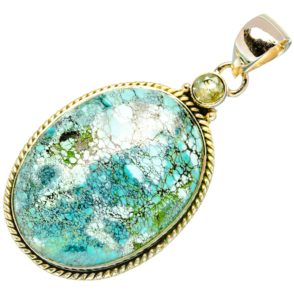 Tibetan Turquoise Pendants handcrafted by Ana Silver Co - PD30464 - Photo 2