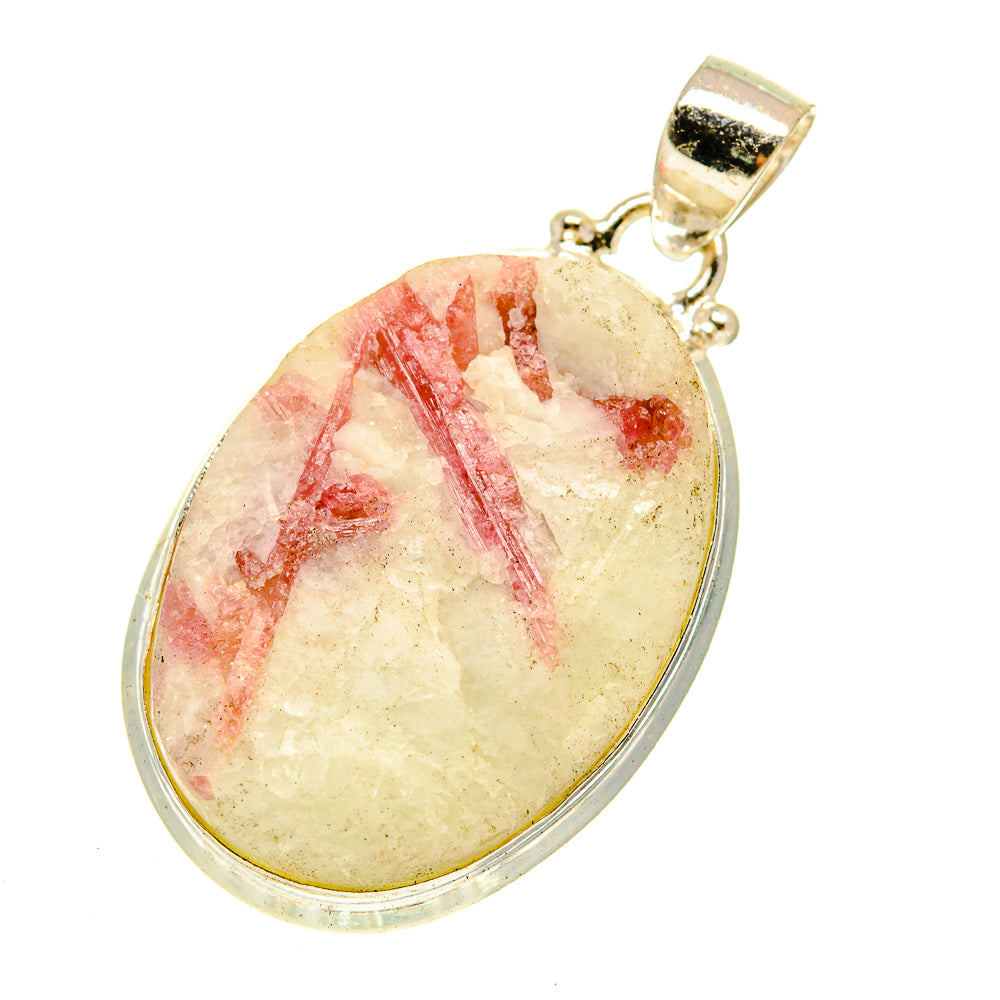 Pink Tourmaline In Quartz Pendants handcrafted by Ana Silver Co - PD3047