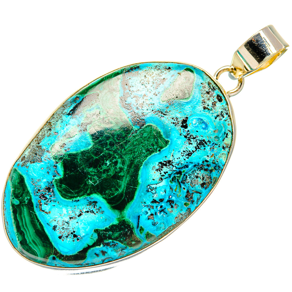 Malachite In Chrysocolla Pendants handcrafted by Ana Silver Co - PD30489 - Photo 2