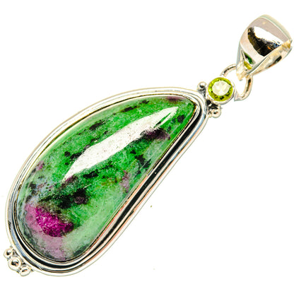 Ruby Zoisite Pendants handcrafted by Ana Silver Co - PD30532 - Photo 2
