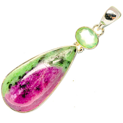 Ruby Zoisite Pendants handcrafted by Ana Silver Co - PD30537 - Photo 2