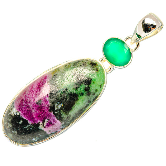 Ruby Zoisite Pendants handcrafted by Ana Silver Co - PD30539 - Photo 2