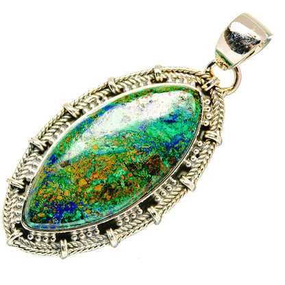 Azurite In Malachite Pendants handcrafted by Ana Silver Co - PD30548 - Photo 2