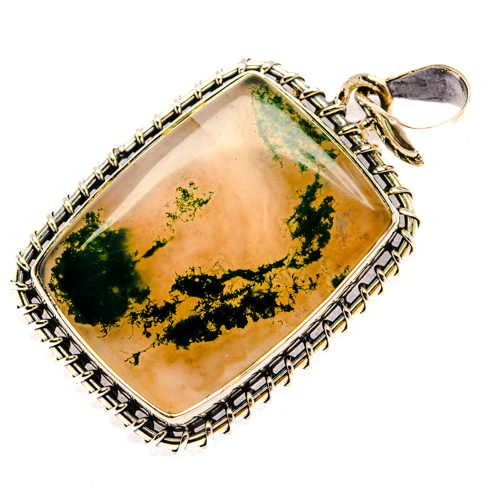 Green Moss Agate Pendants handcrafted by Ana Silver Co - PD30600 - Photo 2