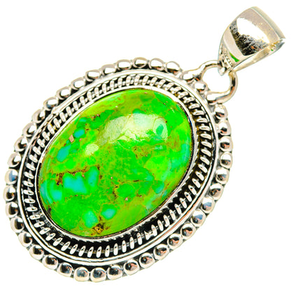 Green Copper Composite Turquoise Pendants handcrafted by Ana Silver Co - PD30603 - Photo 2