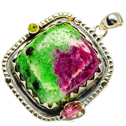 Ruby Zoisite Pendants handcrafted by Ana Silver Co - PD30614 - Photo 2