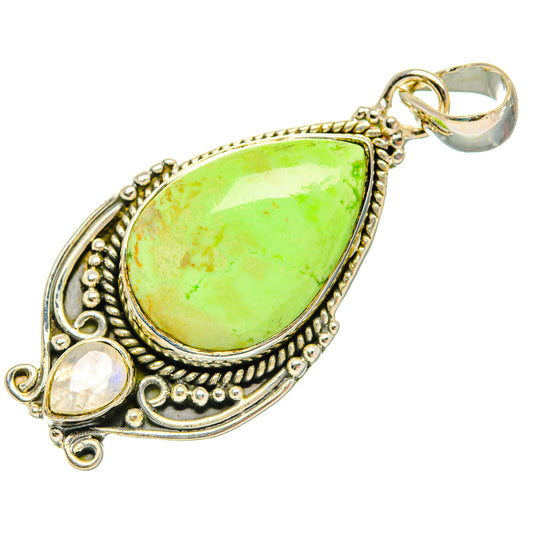 Lemon Chrysoprase Pendants handcrafted by Ana Silver Co - PD30620 - Photo 2