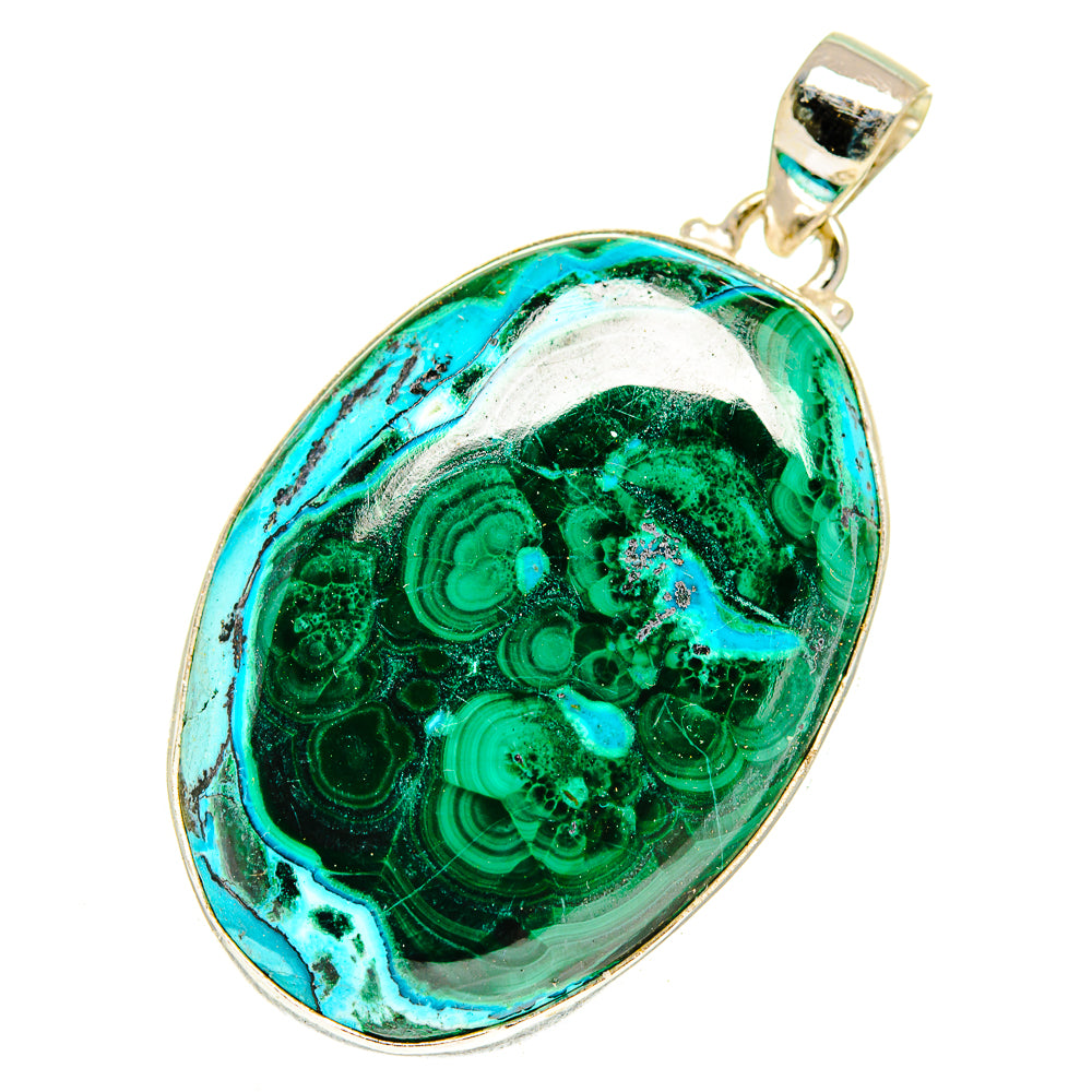 Malachite In Chrysocolla Pendants handcrafted by Ana Silver Co - PD3063