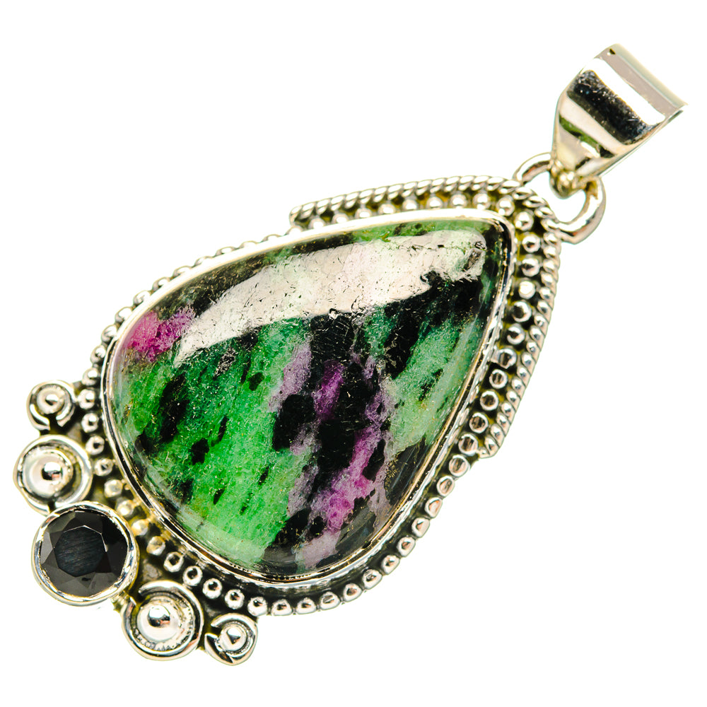 Ruby Zoisite Pendants handcrafted by Ana Silver Co - PD30634 - Photo 2
