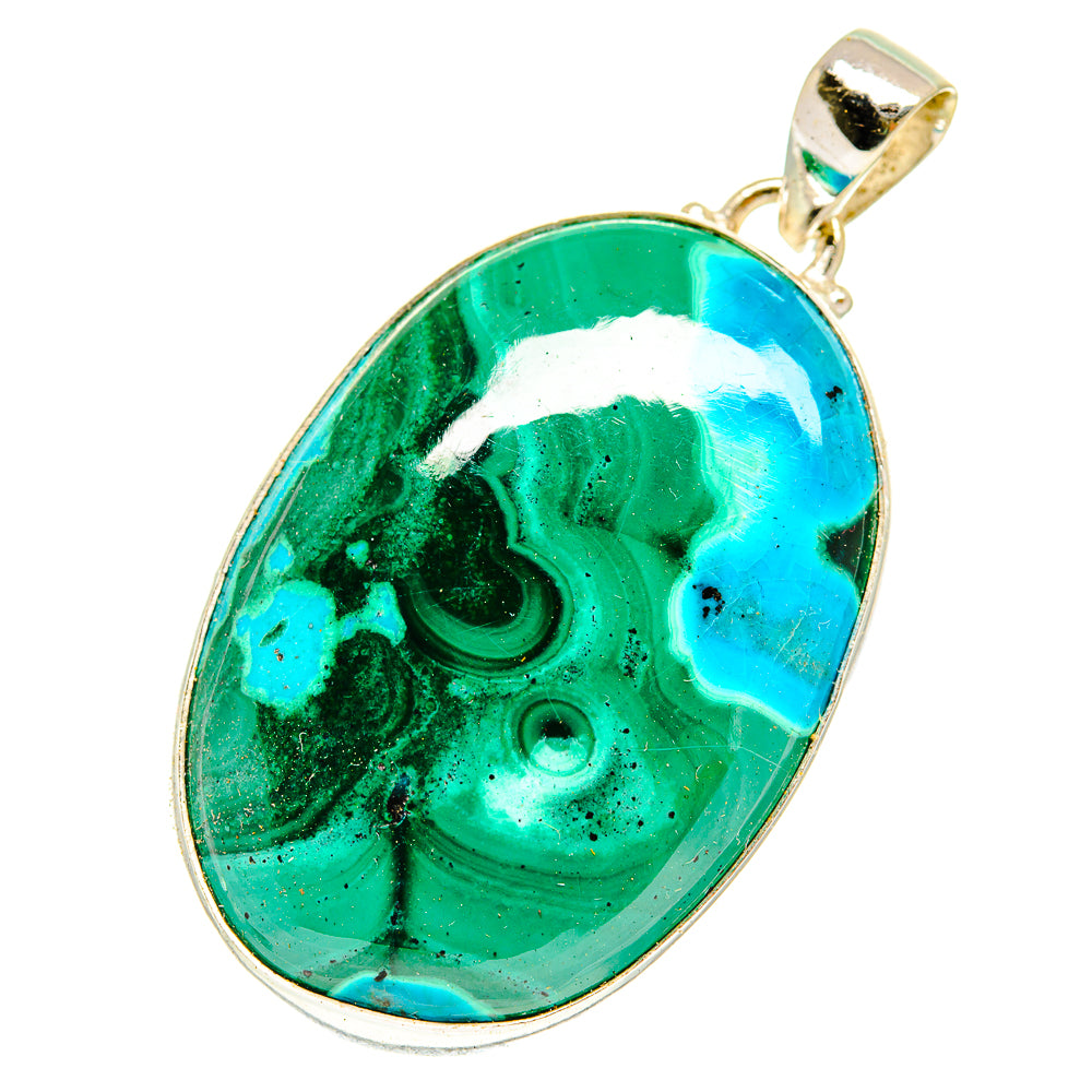 Malachite In Chrysocolla Pendants handcrafted by Ana Silver Co - PD3064