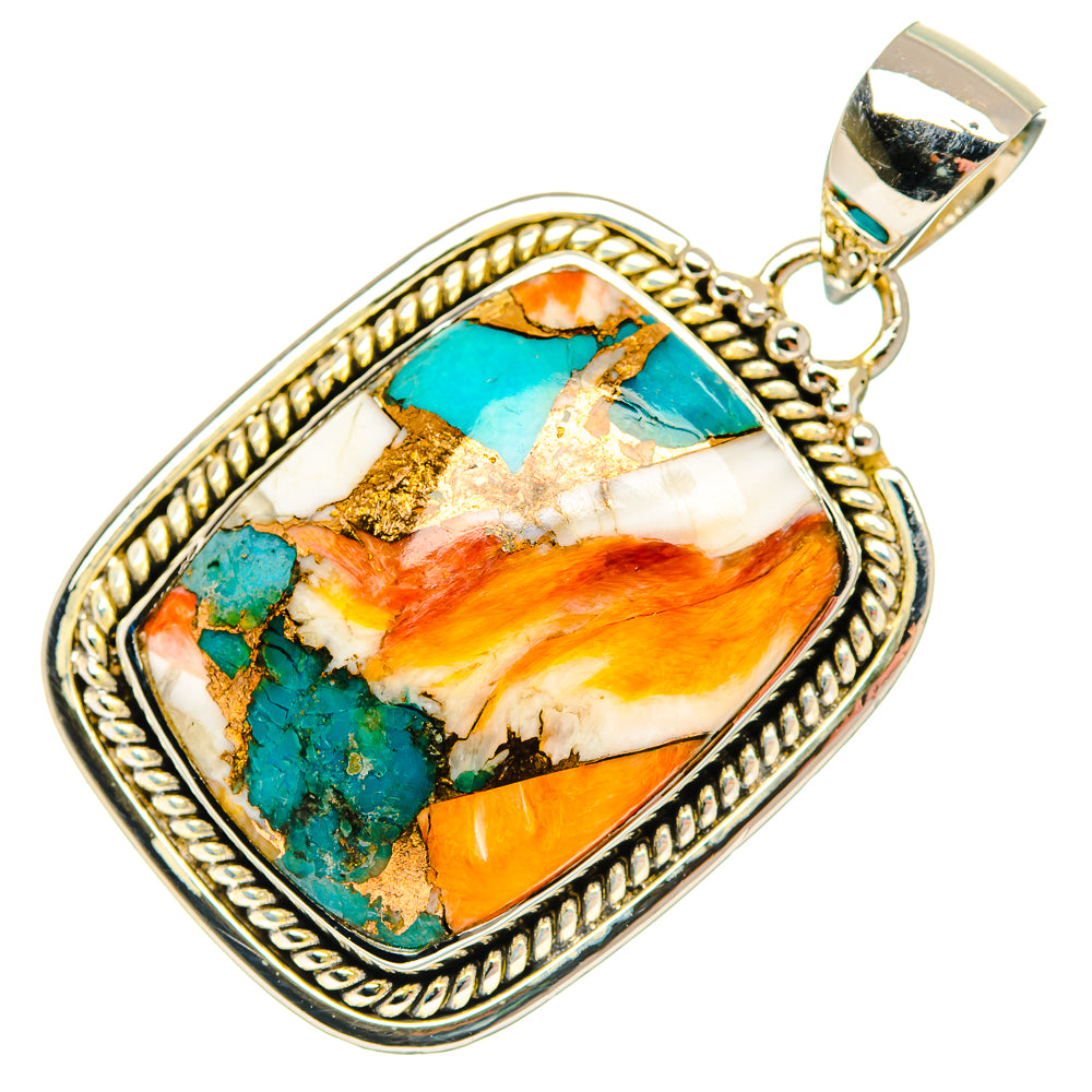 Spiny Oyster Turquoise Pendants handcrafted by Ana Silver Co - PD30675 - Photo 2