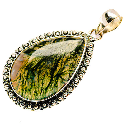 Green Moss Agate Pendants handcrafted by Ana Silver Co - PD30731 - Photo 2