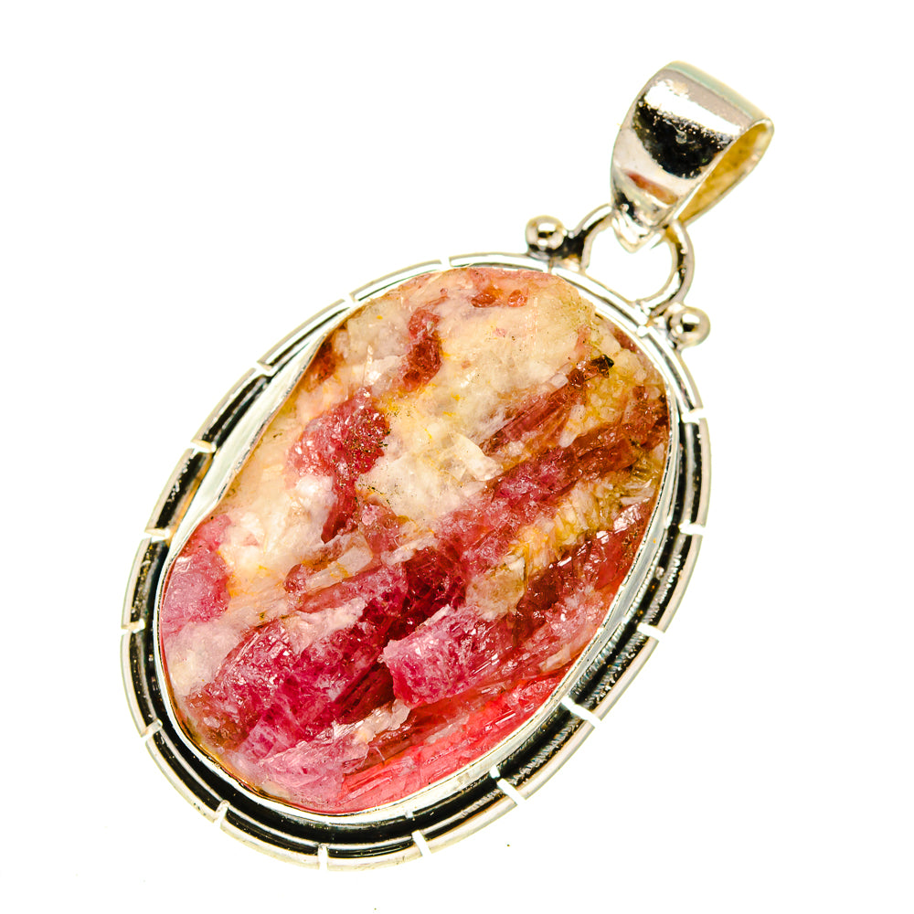 Pink Tourmaline In Quartz Pendants handcrafted by Ana Silver Co - PD3074