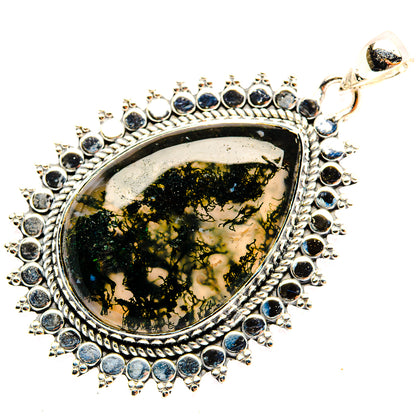 Green Moss Agate Pendants handcrafted by Ana Silver Co - PD30757 - Photo 2