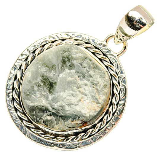 Green Tourmaline In Quartz Pendants handcrafted by Ana Silver Co - PD30778 - Photo 2