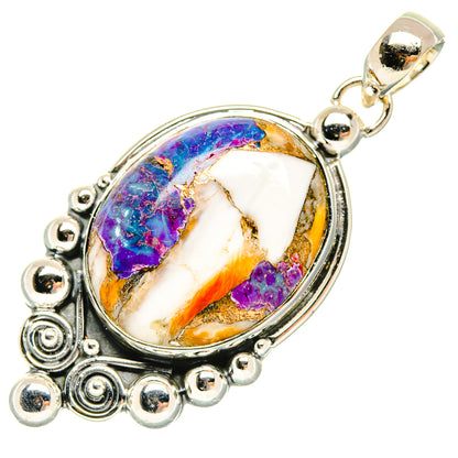 Purple Orange Copper Composite Turquoise Pendants handcrafted by Ana Silver Co - PD30803 - Photo 2