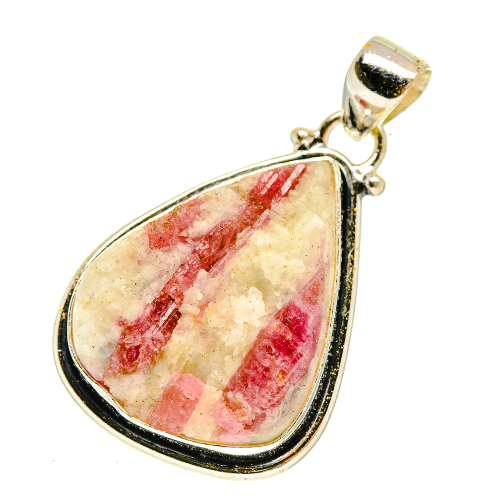 Pink Tourmaline In Quartz Pendants handcrafted by Ana Silver Co - PD3085