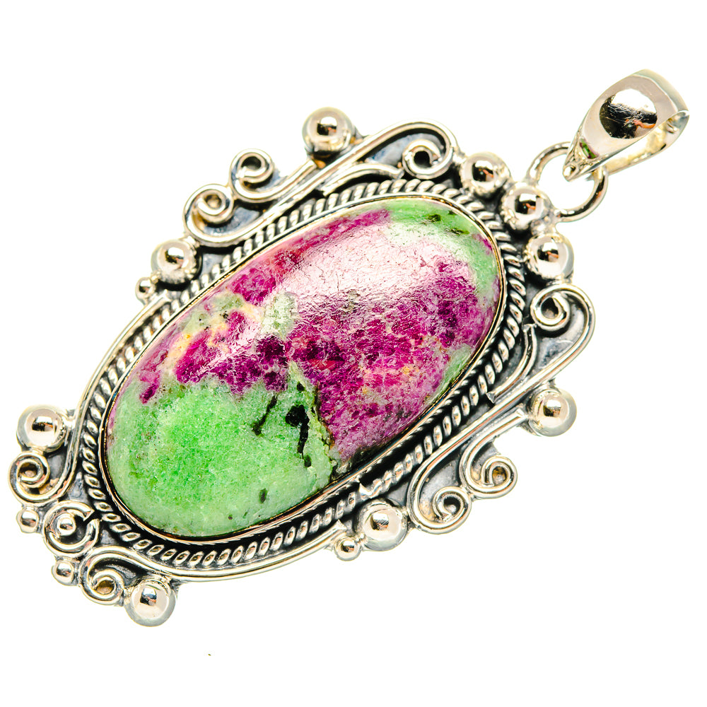 Ruby Zoisite Pendants handcrafted by Ana Silver Co - PD30853 - Photo 2
