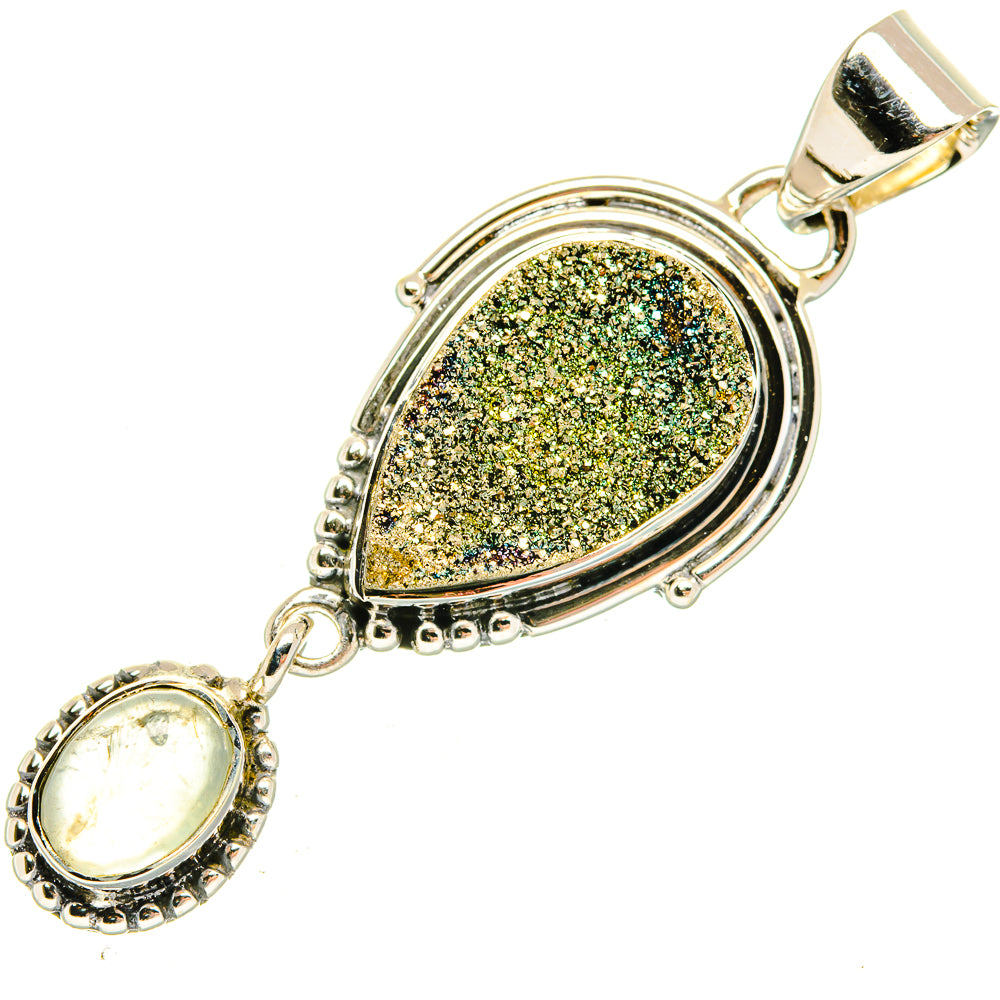 Spectro Pyrite Druzy Pendants handcrafted by Ana Silver Co - PD30860 - Photo 2