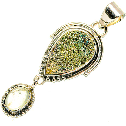 Spectro Pyrite Druzy Pendants handcrafted by Ana Silver Co - PD30860 - Photo 2