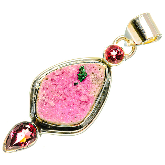Cobalto Calcite Druzy Pendants handcrafted by Ana Silver Co - PD30875 - Photo 2