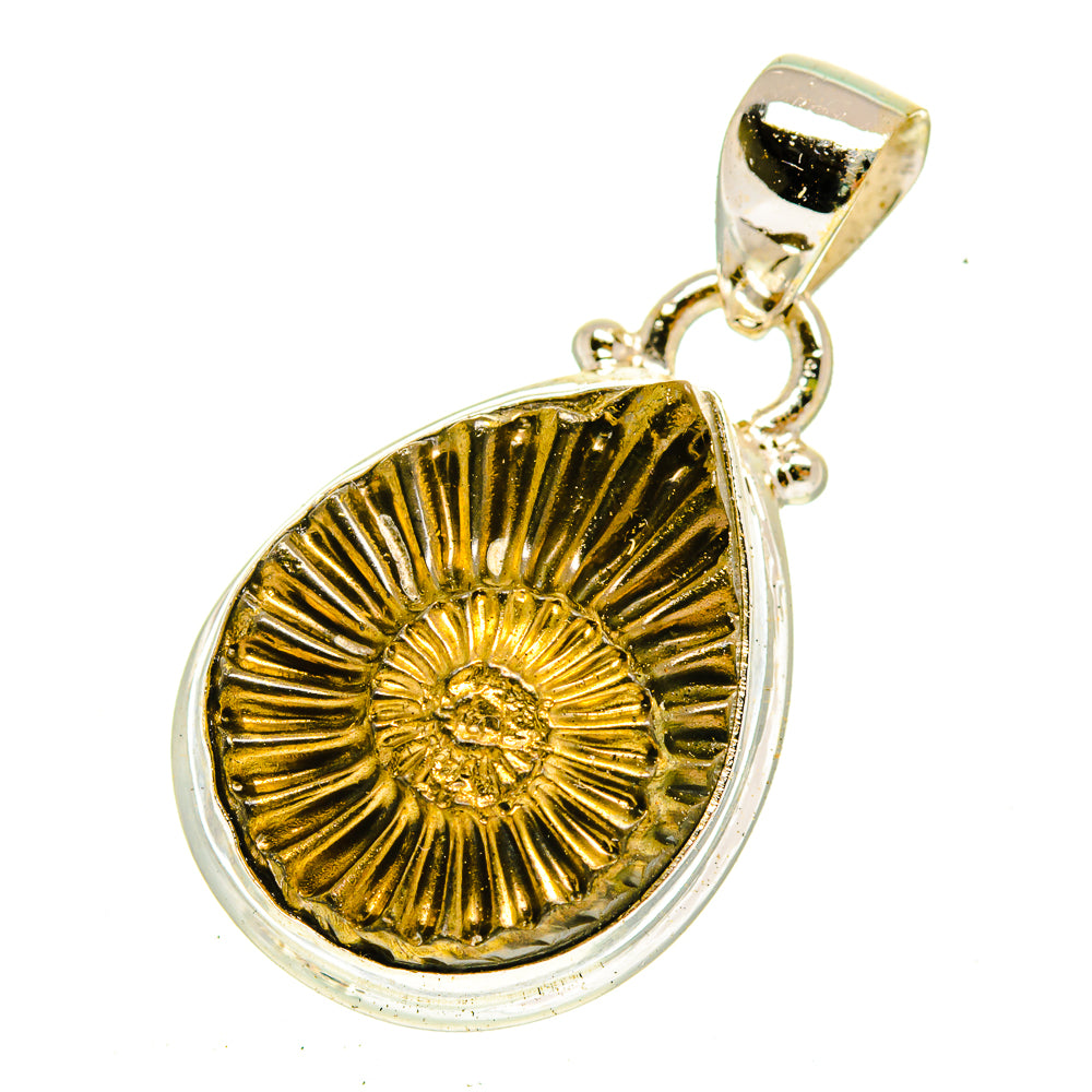 Pyrite Fossil Pendants handcrafted by Ana Silver Co - PD3088