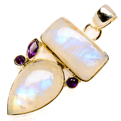 Rainbow Moonstone Pendants handcrafted by Ana Silver Co - PD30887 - Photo 2