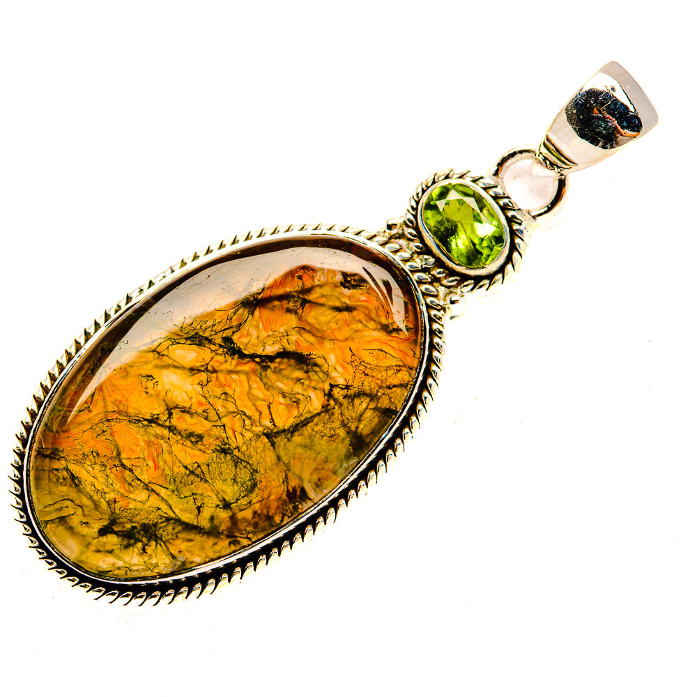 Green Moss Agate Pendants handcrafted by Ana Silver Co - PD30930 - Photo 2