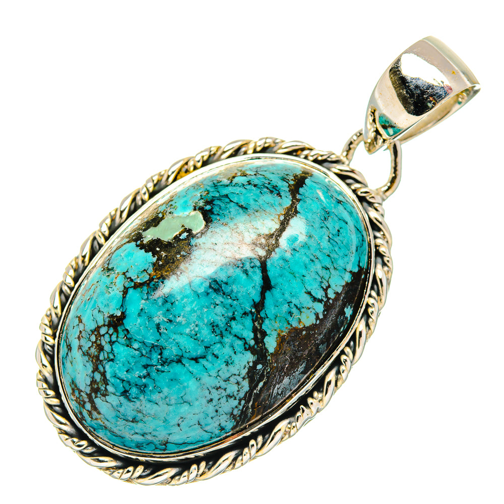 Tibetan Turquoise Pendants handcrafted by Ana Silver Co - PD30947 - Photo 2