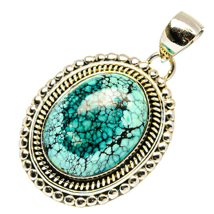 Tibetan Turquoise Pendants handcrafted by Ana Silver Co - PD30950 - Photo 2
