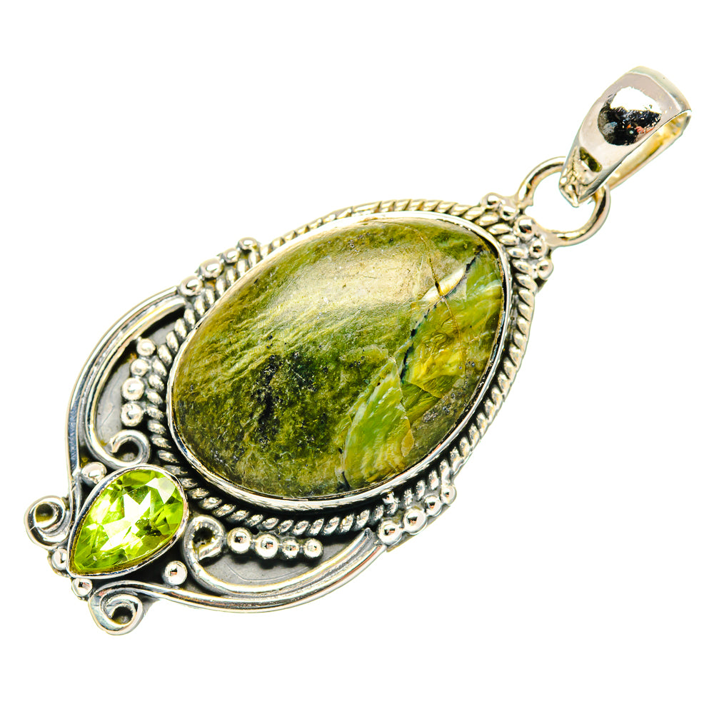African Green Opal Pendants handcrafted by Ana Silver Co - PD30980 - Photo 2