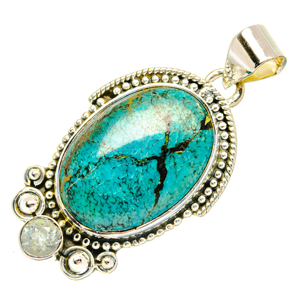 Tibetan Turquoise Pendants handcrafted by Ana Silver Co - PD30983 - Photo 2