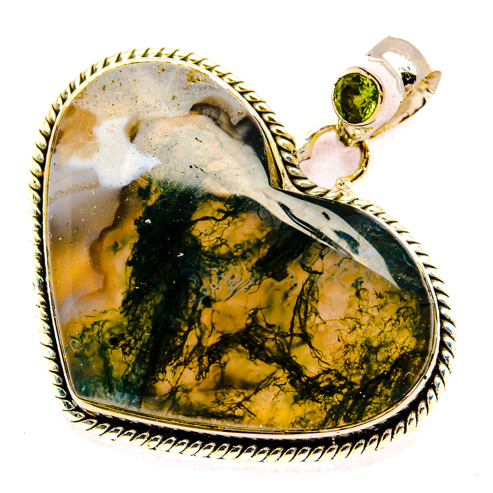 Green Moss Agate Pendants handcrafted by Ana Silver Co - PD31008 - Photo 2